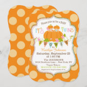 Pumpkins Twins Herfst Baby Shower Uitnodigingen (Voorkant / Achterkant)
