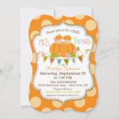 Pumpkins Twins Herfst Baby Shower Uitnodigingen (Voorkant)