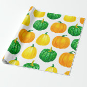 Pumpkins waterverf cadeaupapier (Uitgerold)
