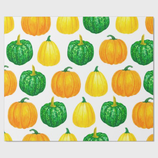 Pumpkins waterverf cadeaupapier (Vlak)