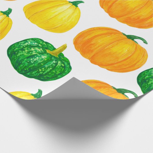 Pumpkins waterverf cadeaupapier (Hoek)