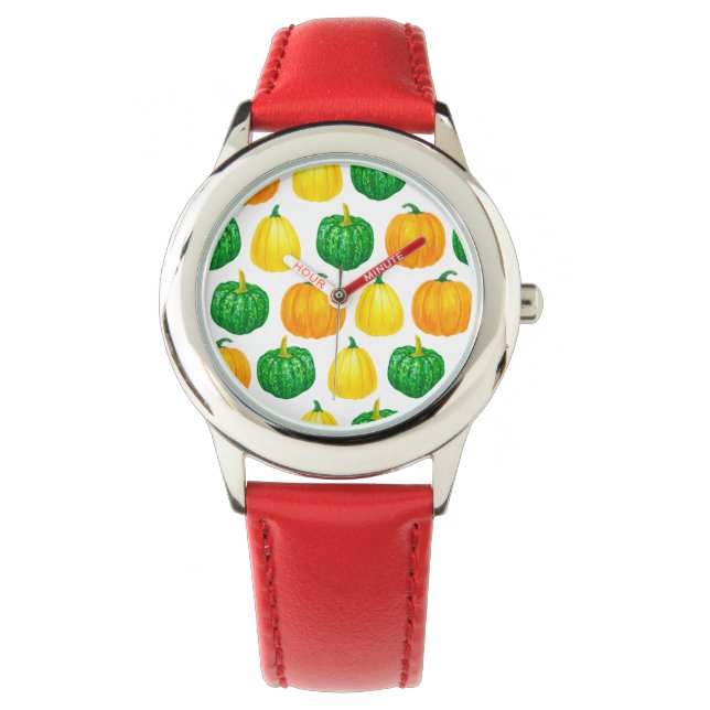 Pumpkins waterverf horloge (Voorkant)