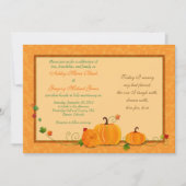 Pumpkins Wedding Invitation for Fall Wedding Kaart (Voorkant)