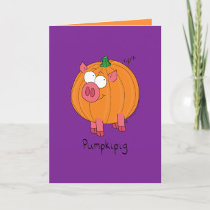 Pumpkipig - Funny Halloween Pig Wenskaart Kaart