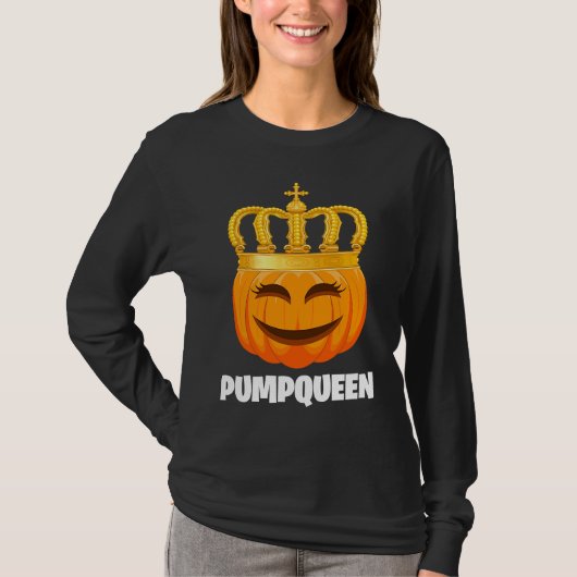 Pumpqueen Couples Halloween Pumpkin T-shirt (Voorkant)