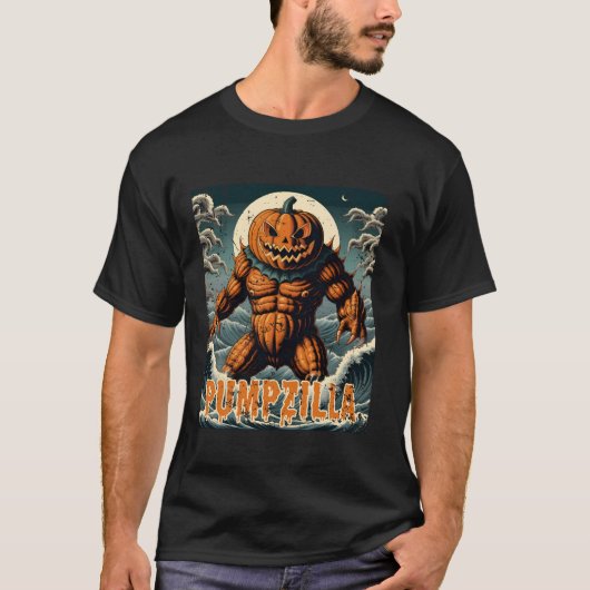 Pumpzilla Jack O Lantern Pumpkin Halloween Etnisch T-shirt (Voorkant)
