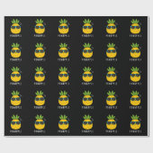 Pun-appel Funny Fruit Pineapple Pun Dark BG Cadeaupapier (Vlak)