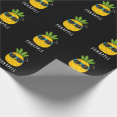 Pun-appel Funny Fruit Pineapple Pun Dark BG Cadeaupapier (Hoek)
