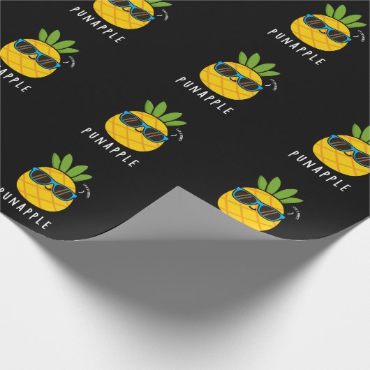 Pun-appel Funny Fruit Pineapple Pun Dark BG Cadeaupapier (Hoek)