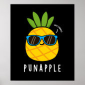 Pun-appel Funny Fruit Pineapple Pun Dark BG Poster (Voorkant)