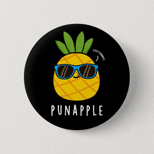 Pun-appel Funny Fruit Pineapple Pun Dark BG Ronde Button 5,7 Cm (Voorkant)