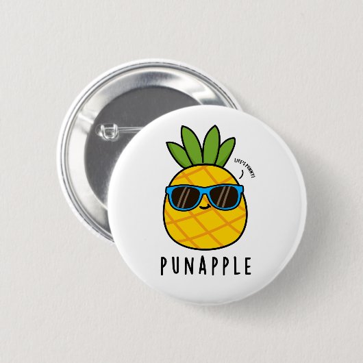 Pun-apple Grappig Fruit Ananas Pun Ronde Button 5,7 Cm (Voorkant /achterkant)