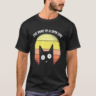 Pun Black Cat Joke Halloween Sunset Meow T-shirt