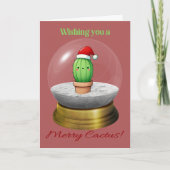 Pun Cactus Christmas Feestdagen Kaart (Voorkant)