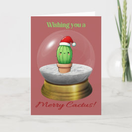 Pun Cactus Christmas Feestdagen Kaart