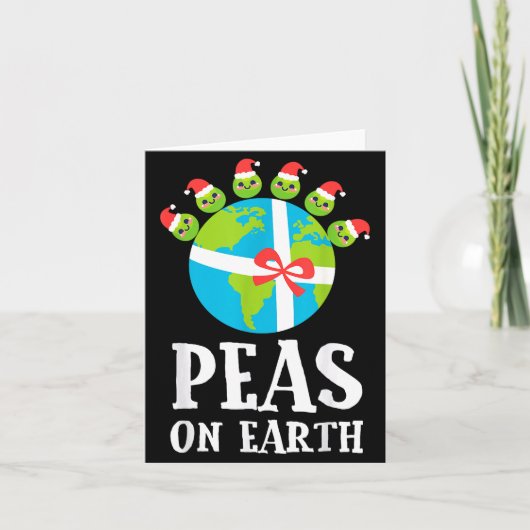 Pun Christmas Sayings Peas On Earth Funny Xmas Gif Kaart (Voorkant)