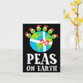 Pun Christmas Sayings Peas On Earth Funny Xmas Gif Kaart (Gele Bloem)