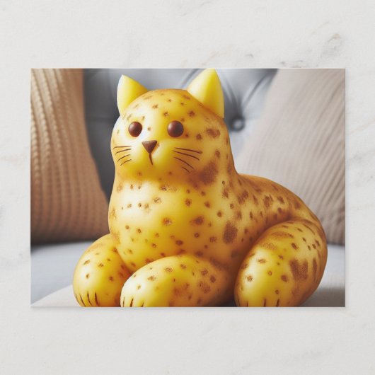 Pun een Grappige Couch Aardappel Kat Briefkaart (Voorkant)