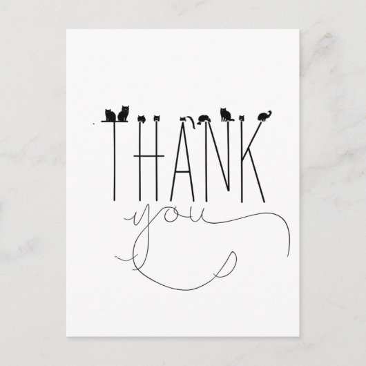 Pun Humor Cat Bedankt Bericht Wordplay Fun Briefkaart (Voorkant)