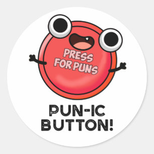 Pun-ic Button Funny Pun Ronde Sticker