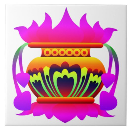 Pun kalasa Sri Lanka traditionele plek van welvaar Tegeltje (Voorkant)