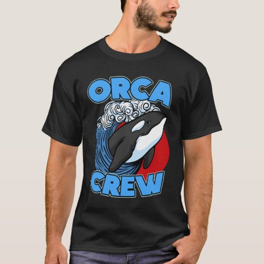 Pun Orca Whale Graphic Orca Crew T-shirt (Voorkant)