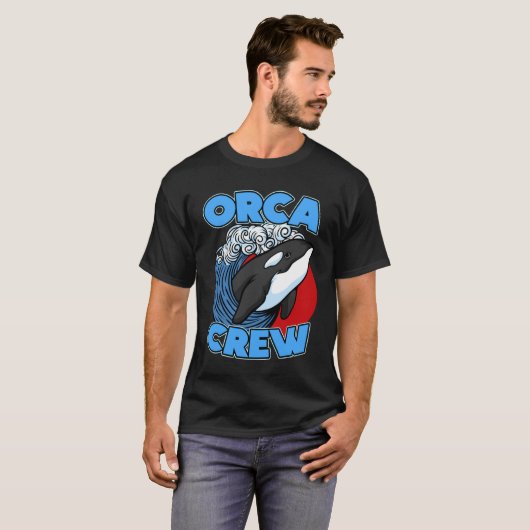 Pun Orca Whale Graphic Orca Crew T-shirt (Voorkant volledig)