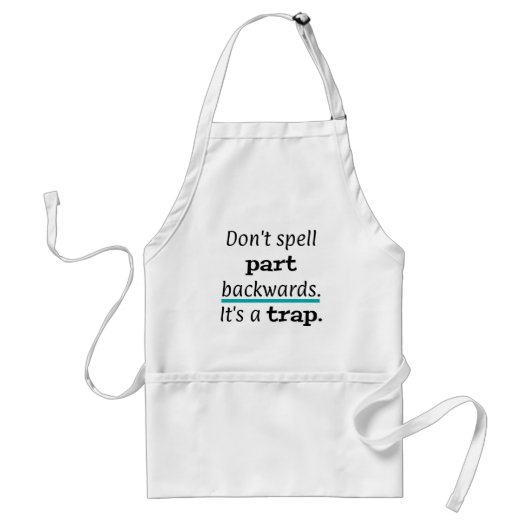 Pun Part Backwards Funny Dad Joke English Teacher Standaard Schort (Voorkant)