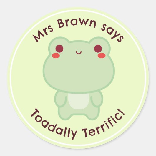 Pun Reward Stickers Kikker op persoonlijke titel (Voorkant)