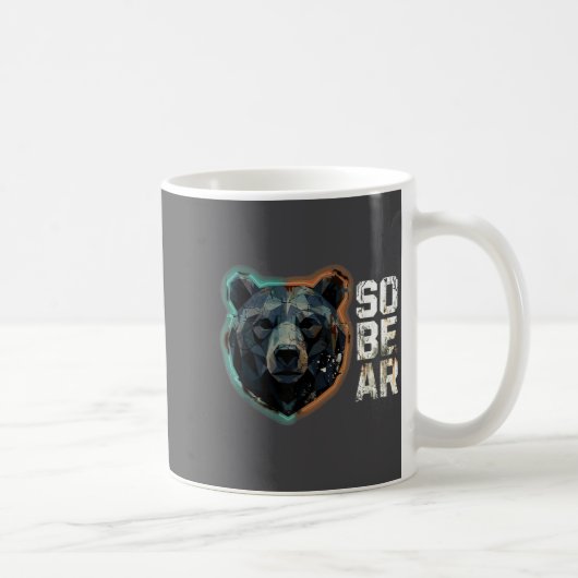 Pun Sober Bear SoBear Recovery Sobriety Joke Koffiemok (Rechts)