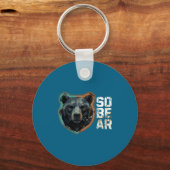 Pun Sober Bear SoBear Recovery Sobriety Laugh Sleutelhanger (Voorkant)