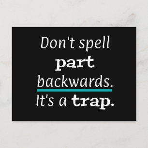 PUN Spell Part Backway Funny Briefkaart