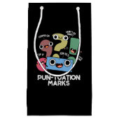 Pun-tuation Marks Funny Punctuation Pun Dark BG Klein Cadeauzakje (Voorkant)