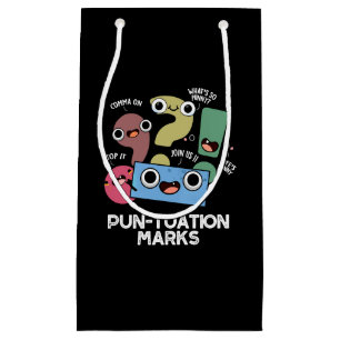 Pun-tuation Marks Funny Punctuation Pun Dark BG Klein Cadeauzakje