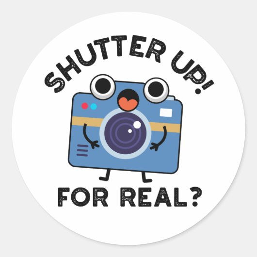 Pun voor echte fotografie ronde sticker (Voorkant)