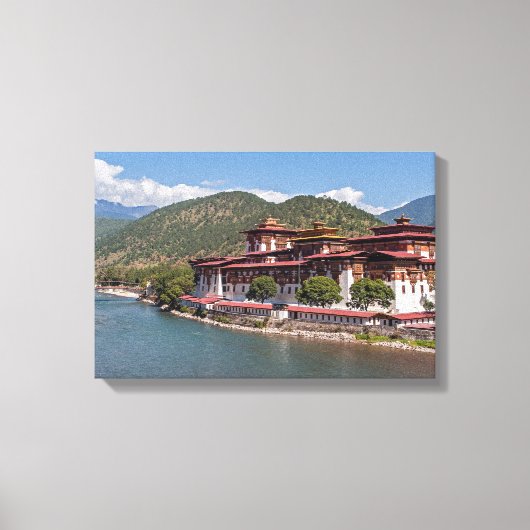 Punakha Dzong - Bhutan Canvas Afdruk (Voorkant)