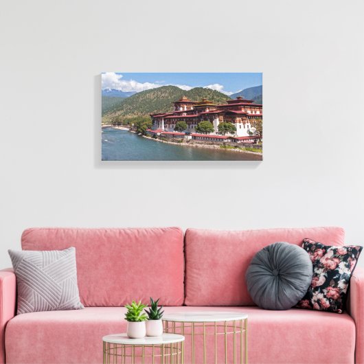 Punakha Dzong - Bhutan Canvas Afdruk (Insitu (Woonkamer))