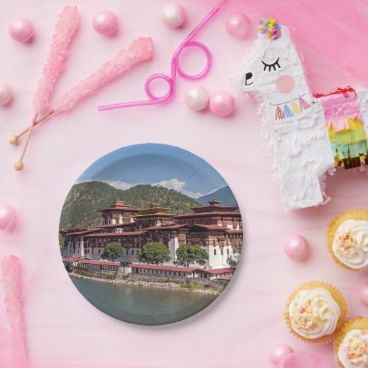 Punakha Dzong in Bhutan Papieren Bordje