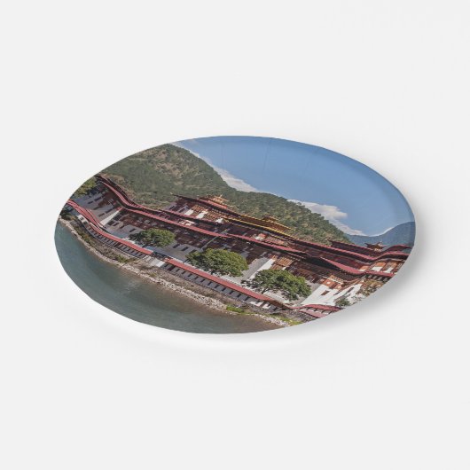 Punakha Dzong in Bhutan Papieren Bordje (Gekanteld)