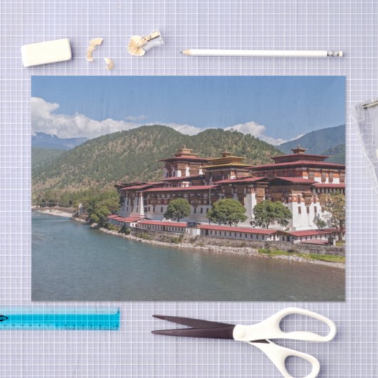 Punakha Dzong in Bhutan Tissuepapier (Craft)