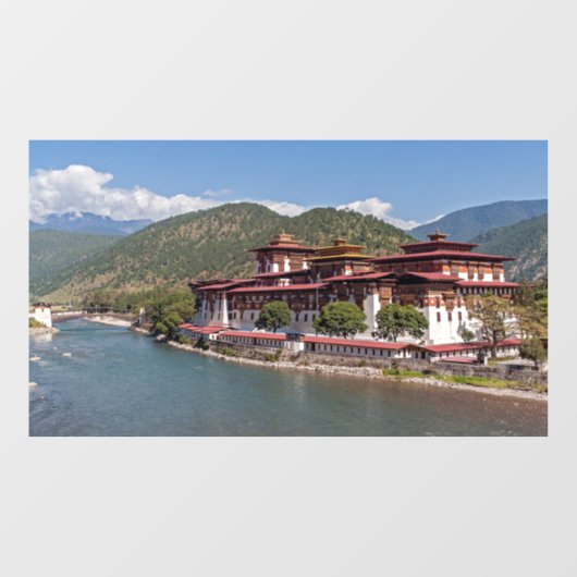 Punakha Dzong klooster - Bhutan, Azië Raamsticker (Vel)