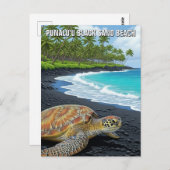 Punaluʻu Big Island Hawaii Travel Briefkaart (Voorkant / Achterkant)
