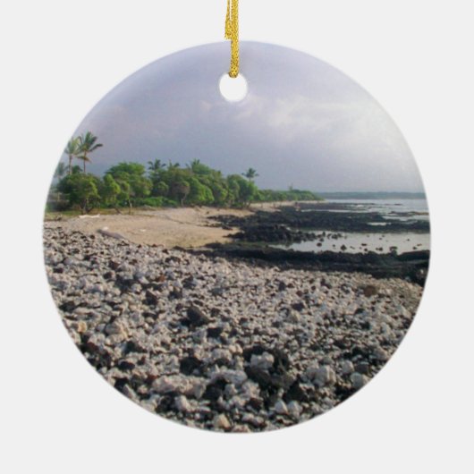 Punaluʻu Black Sand Beach Hawaii Big Island Keramisch Ornament (Achterkant)