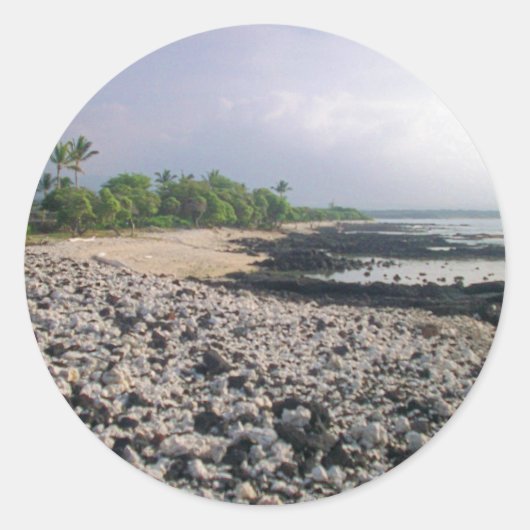 Punaluʻu Black Sand Beach Hawaii Big Island Ronde Sticker (Voorkant)