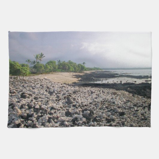 Punaluʻu Black Sand Beach Hawaii Big Island Theedoek (Horizontaal)