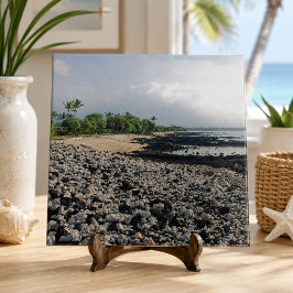 Punaluʻu Zwarte Zandstrand Hawaii Big Island Tegeltje