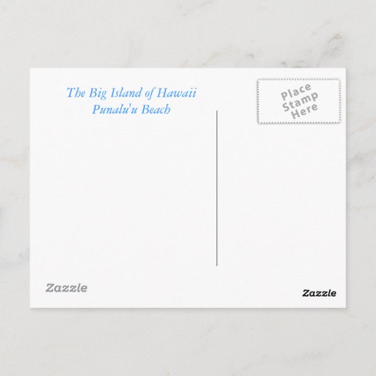 Punalu'u Beach Briefkaart (Achterkant)