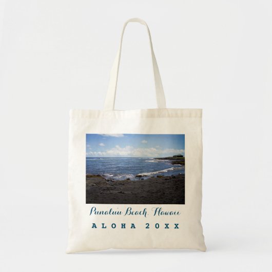 Punalu'u Beach Hawaii + Trip / Year Tote Bag (Voorkant)