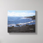 Punalu'u Black Sand Beach Hawaii Canvas Afdruk (Voorkant)