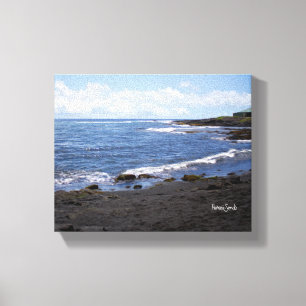 Punalu'u Black Sand Beach Hawaii Canvas Afdruk